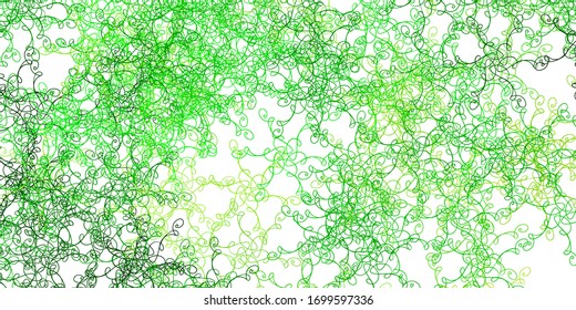 Light Green, Yellow vector layout with wry lines. Colorful illustration with curved lines. Pattern for websites, landing pages.