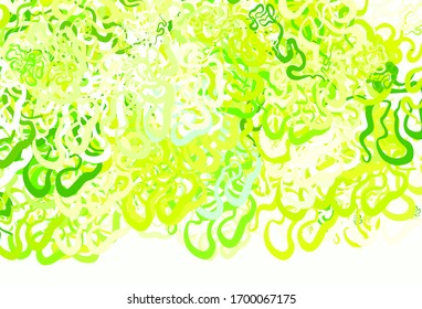 Light Green, Yellow vector layout with bent lines. Brand new colorful illustration in simple style. The best colorful design for your business.