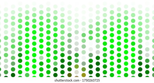 Light green, yellow vector layout with circle shapes. Glitter abstract illustration with colorful drops. Pattern for business ads.