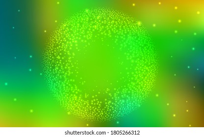 Light Green, Yellow vector layout with cosmic stars. Modern abstract illustration with Big Dipper stars. Smart design for your business advert.