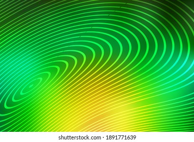 Diseño vectorial de color verde claro y amarillo con líneas dobladas. Ilustración abstracta colorida con líneas de degradado. Nueva composición para tu libro de marcas.
