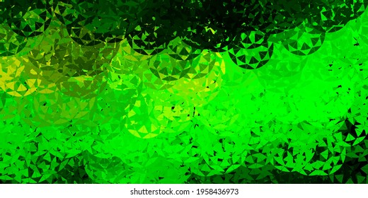 Light green, yellow vector layout with triangle forms. Magnificent abstract illustration with triangular shapes , forms. Pattern for wallpapers.