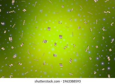 Light Green, Yellow vector layout in New Year style. Abstract gradient illustration with colorful Christmas things. Smart design for promotion of university.