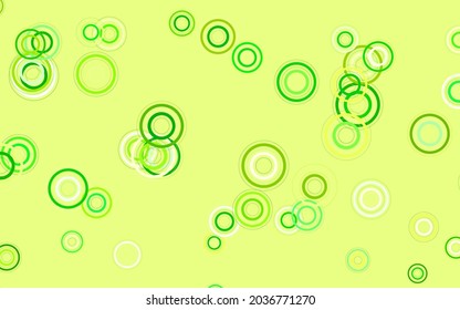 Light Green, Yellow vector layout with circle shapes. Blurred decorative design in abstract style with bubbles. Design for poster, banner of websites.