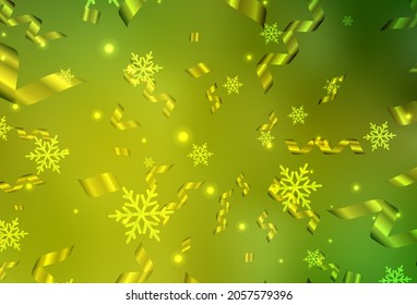 Light Green, Yellow vector layout in New Year style. Abstract gradient illustration with colorful Christmas things. Pattern for ads, poster, banner of books.