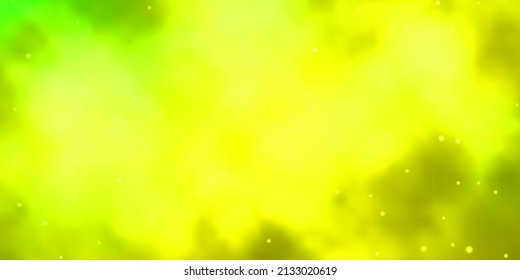 Light Green, Yellow vector layout with bright stars. Colorful illustration in abstract style with gradient stars. Pattern for wrapping gifts.