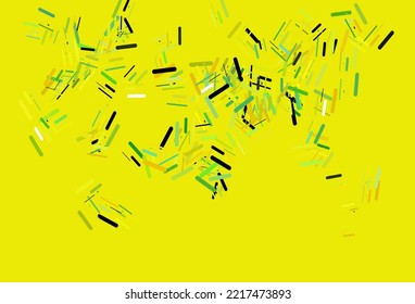 Diseño vectorial amarillo claro verde con líneas planas. Ilustración de colores brillantes con líneas estrechas. Patrón para anuncios, afiches, banners.