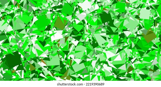 Hellgrünes, gelbes Vektorlayout mit Dreiecksformen. Wunderschöne abstrakte Illustration mit dreieckigen Formen, Formen. Muster für Werbeaktionen.