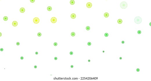 Light Green, Yellow vector layout with circle shapes. Abstract decorative design in gradient style with bubbles. Pattern for websites.
