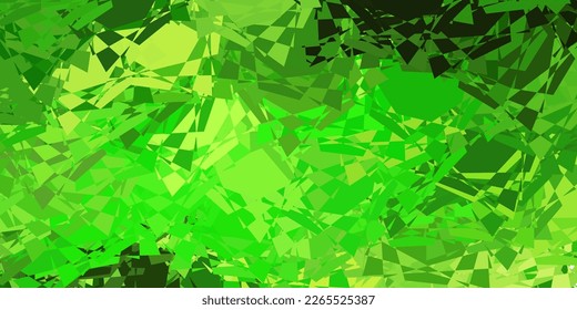 Diseño vectorial amarillo verde claro con formas triangulares. Ilustración de material web con triángulos abstractos coloridos. Una adición fácil a sus comerciales.