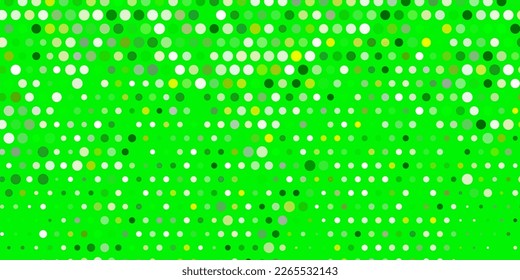 Light green, yellow vector layout with circle shapes. Abstract decorative design in gradient style with bubbles. New template for a brand book.