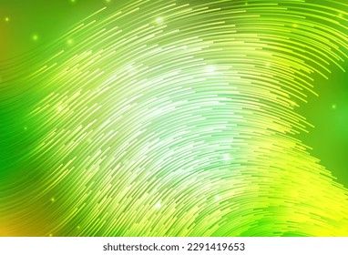 Light Green, Yellow vector layout with wry lines. Modern gradient abstract illustration with bandy lines. A sample for your ideas.