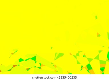 Light Green, Yellow vector layout with triangle forms. Simple design in abstract style with triangles, lines. Pattern for wallpapers.