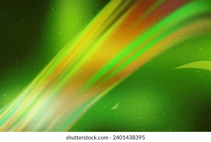 Hellgrünes, gelbes Vektorlayout mit kosmischen Sternen. Leuchtende Illustration mit Sternen auf abstrakter Vorlage. Muster für Astronomie-Websites.