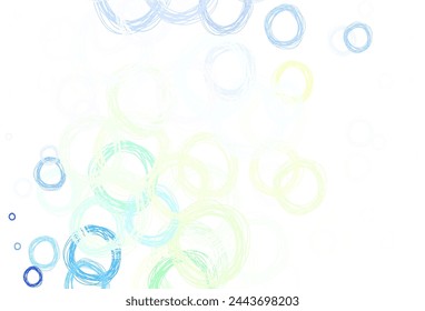 Light Green, Yellow vector layout with circle shapes. Glitter abstract illustration with blurred drops of rain. New template for your brand book.