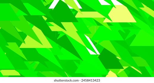 Light green, yellow vector layout with triangle forms. Smart abstract illustration with triangle forms in modern style. Template for commercials.