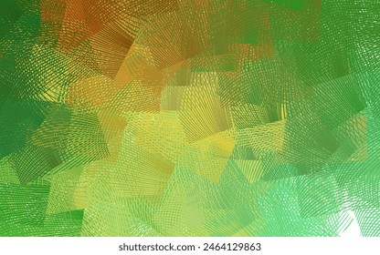 Light Green, Yellow vector layout with curved lines. A shining illustration, which consists of curved lines. Elegant pattern for a brand book.