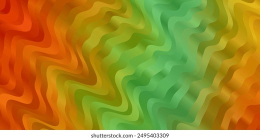 Diseño de Vector verde claro y amarillo con líneas irregulares. Muestra brillante con líneas dobladas coloridas, Formas. Patrón para Sitios web, páginas de aterrizaje.