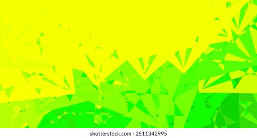Diseño de Vector verde claro y amarillo con formas triangulares. Formas triangulares con gradiente colorido en estilo abstracto. Una adición fácil a sus comerciales.