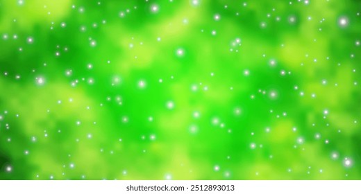 Light Green, Yellow vector layout with bright stars. Shining colorful illustration with small and big stars. Pattern for wrapping gifts.