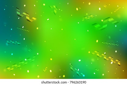 Light Green, Yellow vector layout with festival confetti. Blurred decorative design in anniversary style with confetti. The pattern can be used for new year ad, booklets.