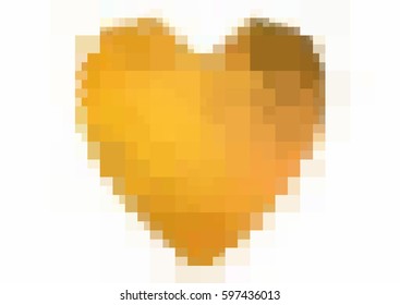 Light Green, Yellow vector love background with heart. Paper note. Valentine's greeting polygonal card. rectangular illustration for your business. Stock template for your design.