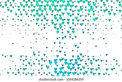 Light Green, Yellow vector lovely background with hearts. Valentines greeting card with cute hearts. Abstract pattern for your design, website, ad.