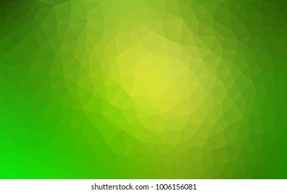 Light Green, Yellow vector Low poly crystal background. Polygon design pattern. Low poly illustration, low polygon background.