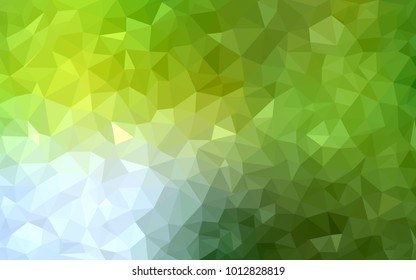 Light Green, Yellow vector Low poly crystal background. Polygon design pattern. Low poly illustration, low polygon background.