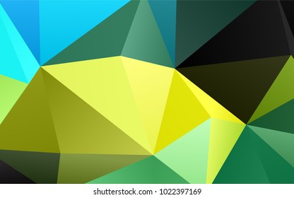 Light Green, Yellow vector low poly template. Shining colored illustration in a brand-new style. The template can be used as a background for cell phones.