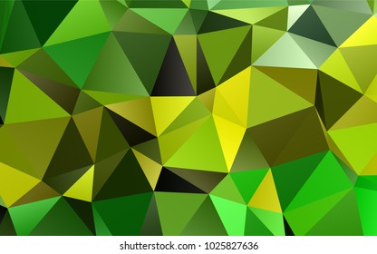 Light Green, Yellow vector low poly pattern. A completely new color illustration in a vague style. The best triangular design for your business.