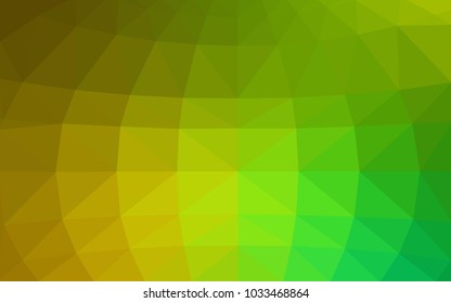 Light Green, Yellow vector Low poly crystal background. Polygon design pattern. Low poly illustration, low polygon background.