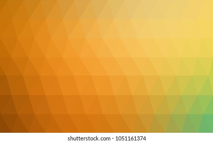 Light Green, Yellow vector Low poly crystal background. Polygon design pattern. Low poly illustration, low polygon background.