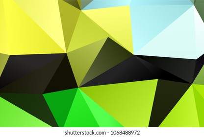 Light Green, Yellow vector low poly background. A sample with polygonal shapes. A completely new template for your business design.
