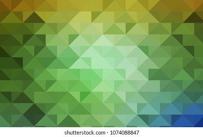 Light Green, Yellow vector low poly pattern. Creative illustration in halftone style with gradient. The textured pattern can be used for background.