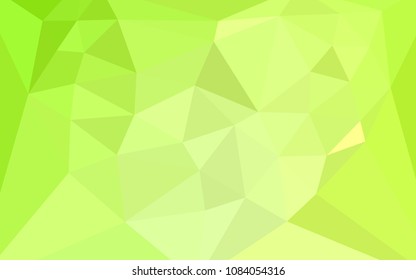 Light Green, Yellow vector low poly layout with a heart in a centre. Modern abstract illustration with triangles. Completely new template for your banner.