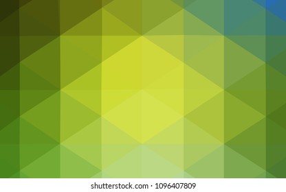 Light Green, Yellow vector low poly cover. Shining colored illustration in a new style. The best triangular design for your business.