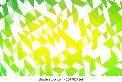 Light Green, Yellow vector low poly template. Shining illustration, which consist of triangles. The completely new template can be used for your brand book.
