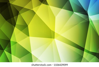 Light Green, Yellow vector low poly layout. Shining colorful illustration with triangles. Textured pattern for your backgrounds.