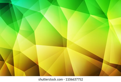 Light Green, Yellow vector low poly layout. Creative illustration in halftone style with triangles. Completely new template for your banner.