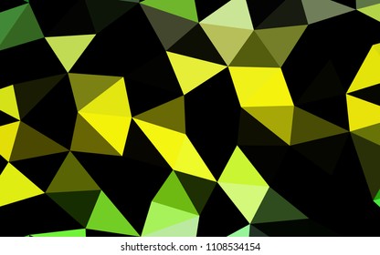 Light Green, Yellow vector low poly low poly. Glitter abstract illustration with an elegant design. The template can be used as a background for cell phones.