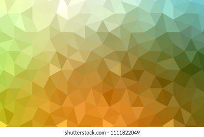 Light Green, Yellow vector low poly cover. Shining colorful illustration with triangles. Template for cell phone's backgrounds.