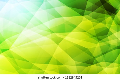 Light Green, Yellow vector low poly layout. Geometric illustration in Origami style with gradient.  Brand new style for your business design.