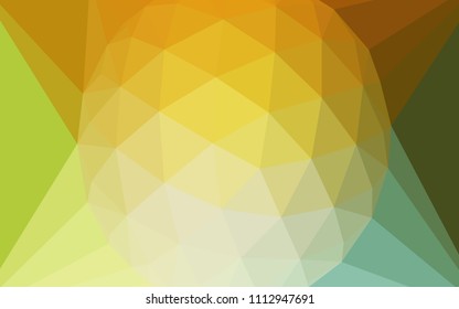 Light Green, Yellow vector low poly layout with a diamond. Illustration in halftone style with triangles. Template for cell phone's backgrounds.