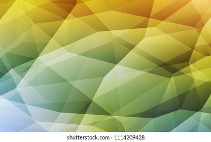 Light Green, Yellow vector low poly cover. Colorful illustration in abstract style with triangles. Textured pattern for your backgrounds.