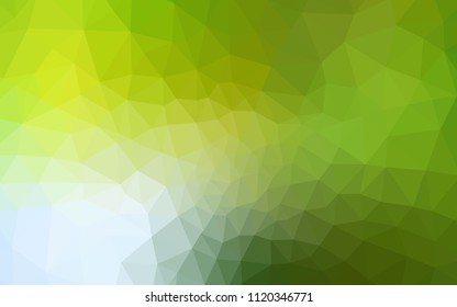 Light Green, Yellow vector low poly layout. Glitter abstract illustration with an elegant triangles. Template for cell phone's backgrounds.