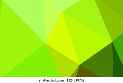 Light Green, Yellow vector low poly cover. Colorful abstract illustration with triangles. Triangular pattern for your design.
