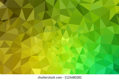 Light Green, Yellow vector low poly cover. Modern abstract illustration with triangles. A completely new design for your leaflet.