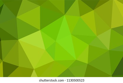 Light Green, Yellow vector low poly texture. Glitter abstract illustration with an elegant triangles. A completely new design for your leaflet.