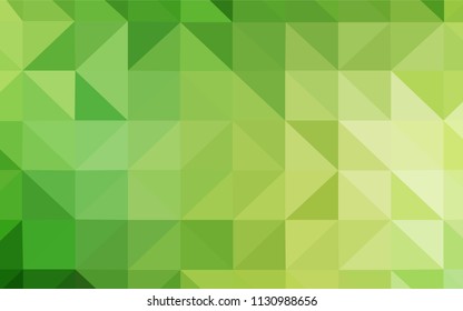 Light Green, Yellow vector low poly texture. Creative illustration in halftone style with triangles. Completely new template for your banner.